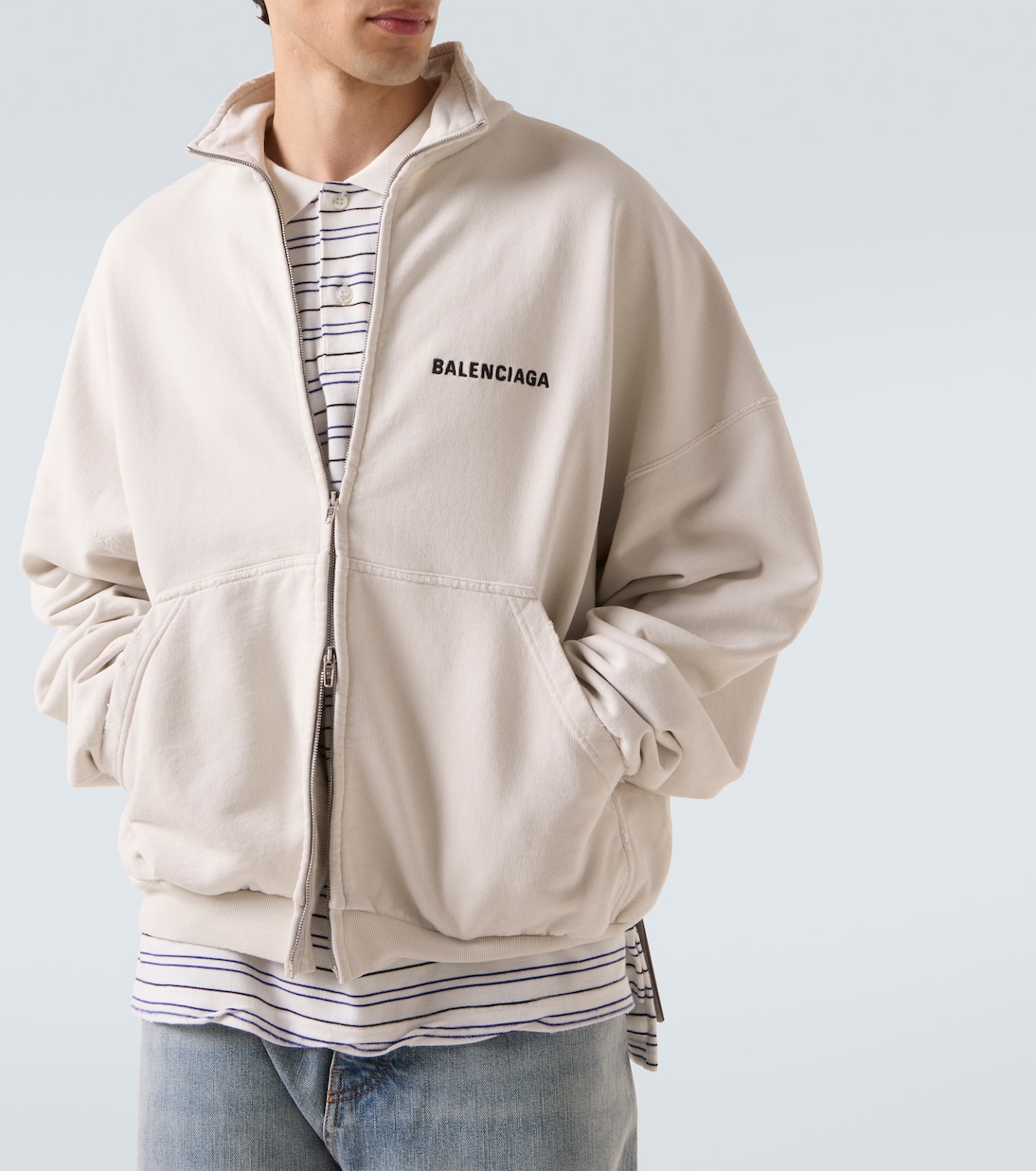 Logo cotton jersey track jacket | Balenciaga