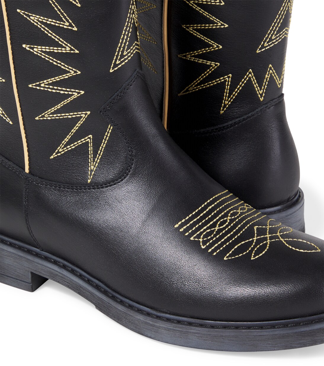 Wish Star embroidered leather boots | Golden Goose Kids