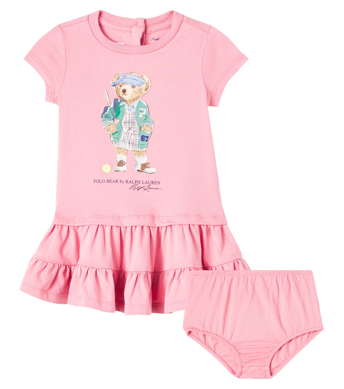 Baby Polo Bear cotton dress and bloomers set | Polo Ralph Lauren Kids