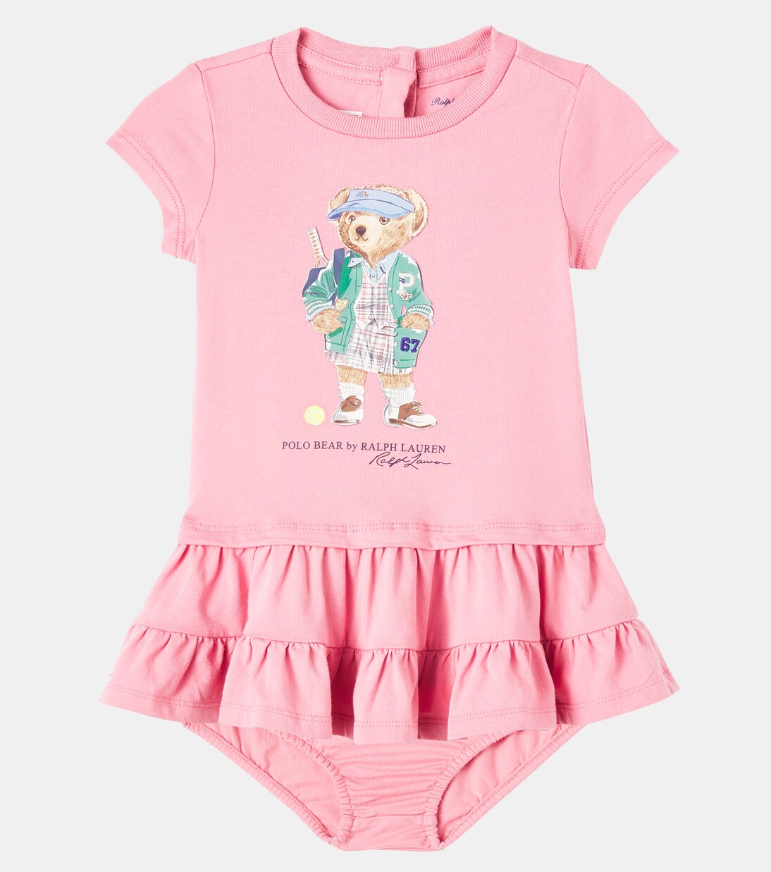 Baby Polo Bear cotton dress and bloomers set | Polo Ralph Lauren Kids