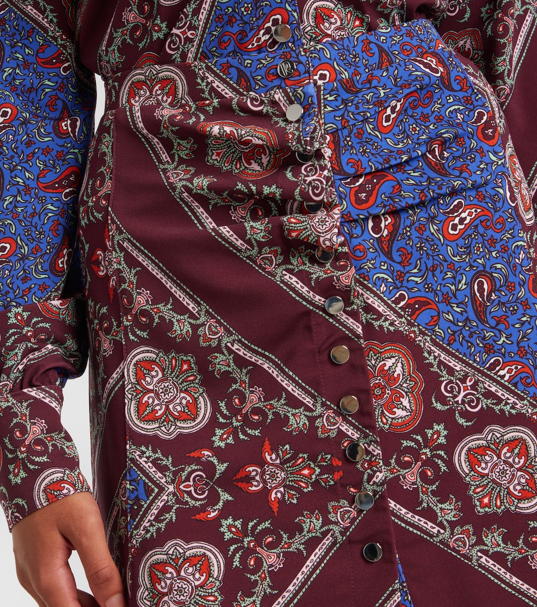 Falda fruncida con paisley | Rabanne