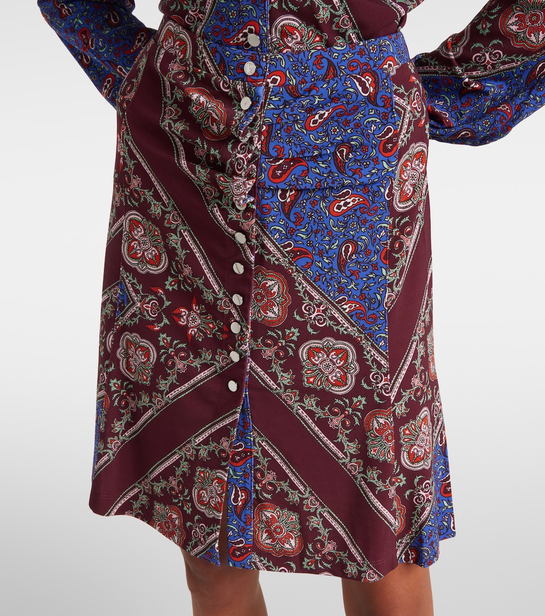 Falda fruncida con paisley | Rabanne