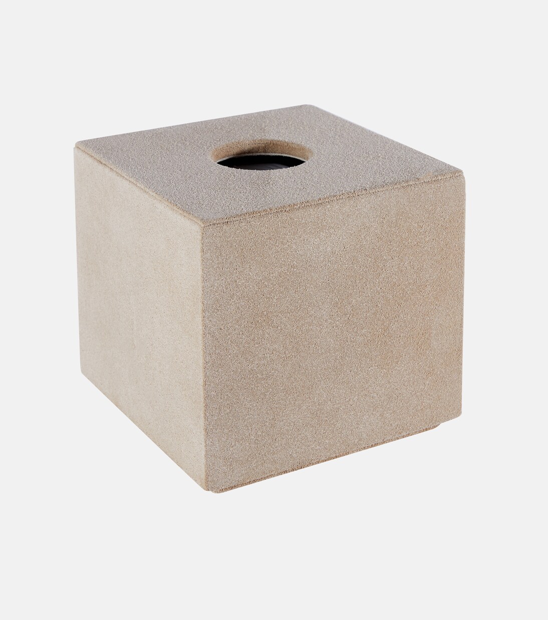 Niez Cube suede and wooden tissue box | Michaël Verheyden