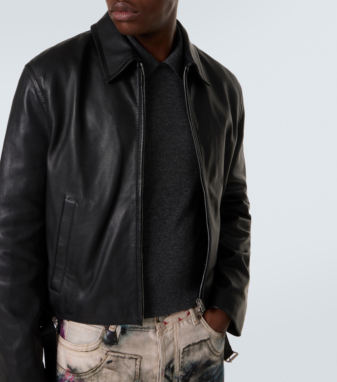 Leather biker jacket | Acne Studios