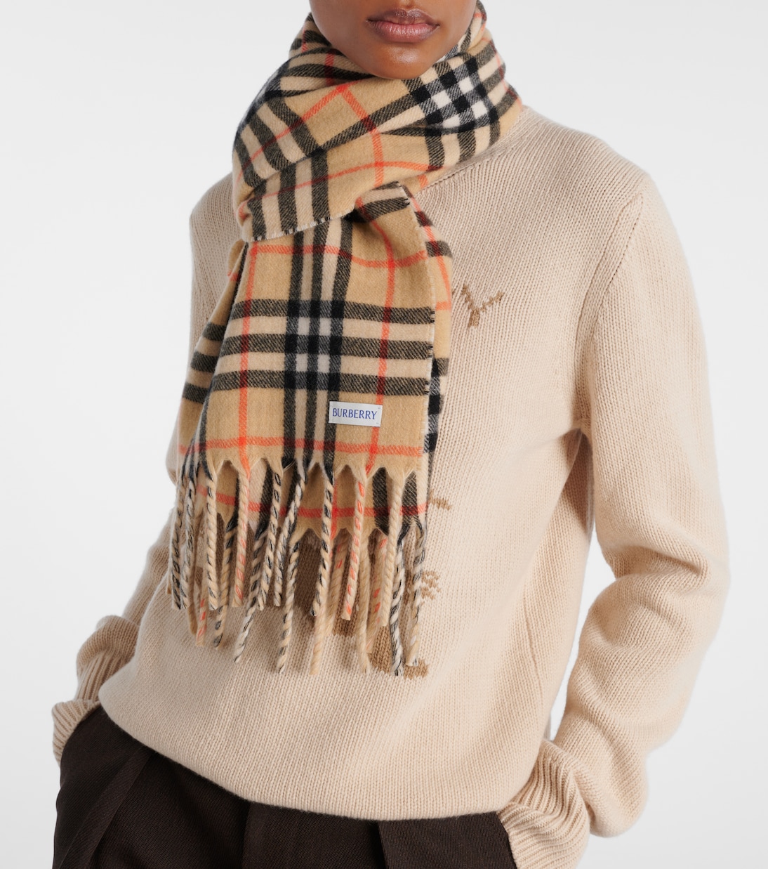 Burberry Check reversible cashmere scarf | Burberry