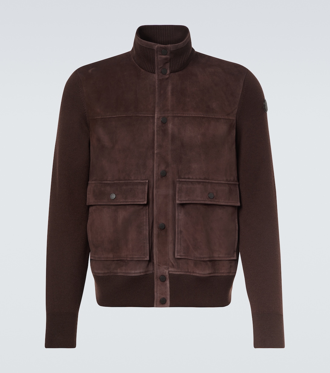 Paneled suede and wool jacket | Moncler