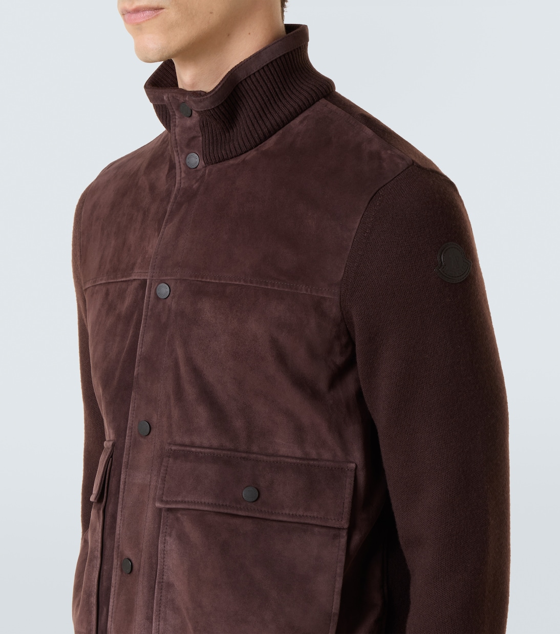 Paneled suede and wool jacket | Moncler