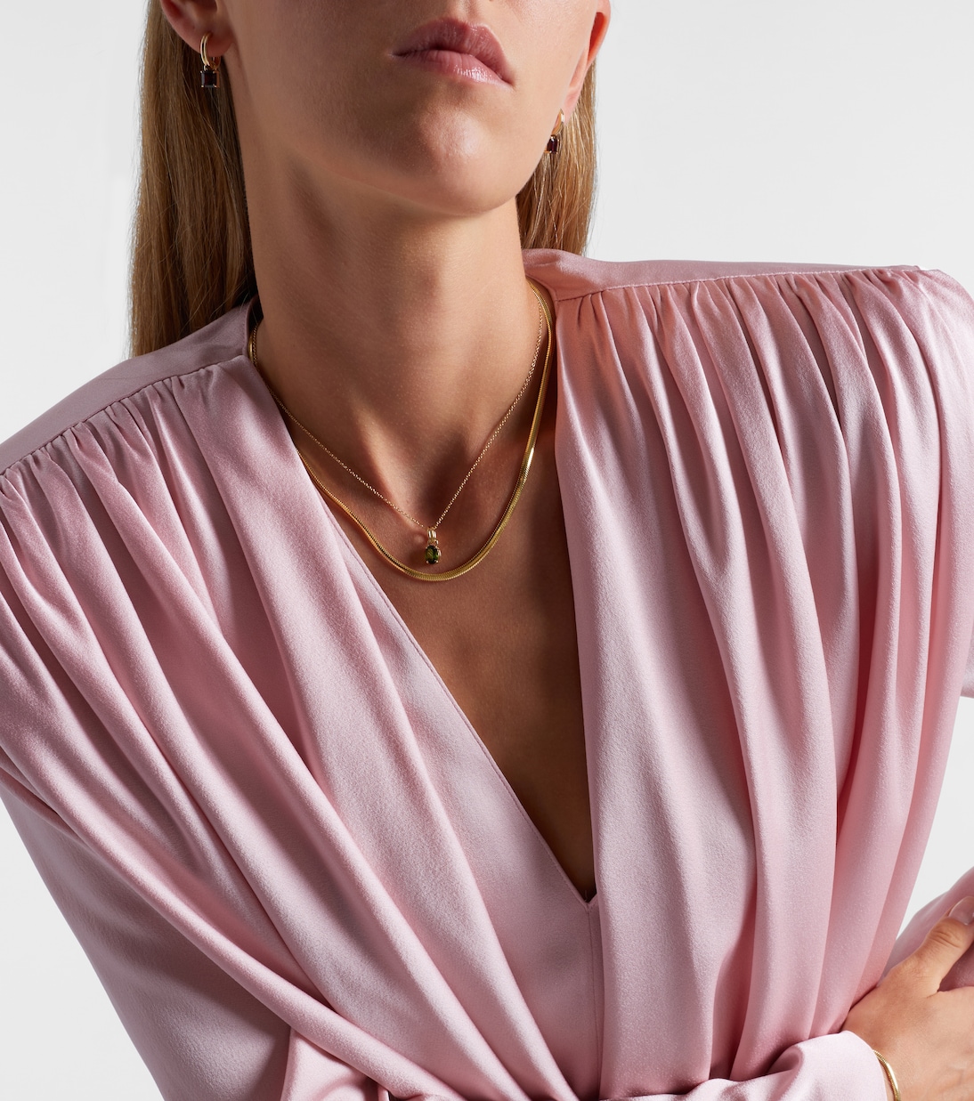 Serpentine 14kt gold chain necklace | Stone and Strand