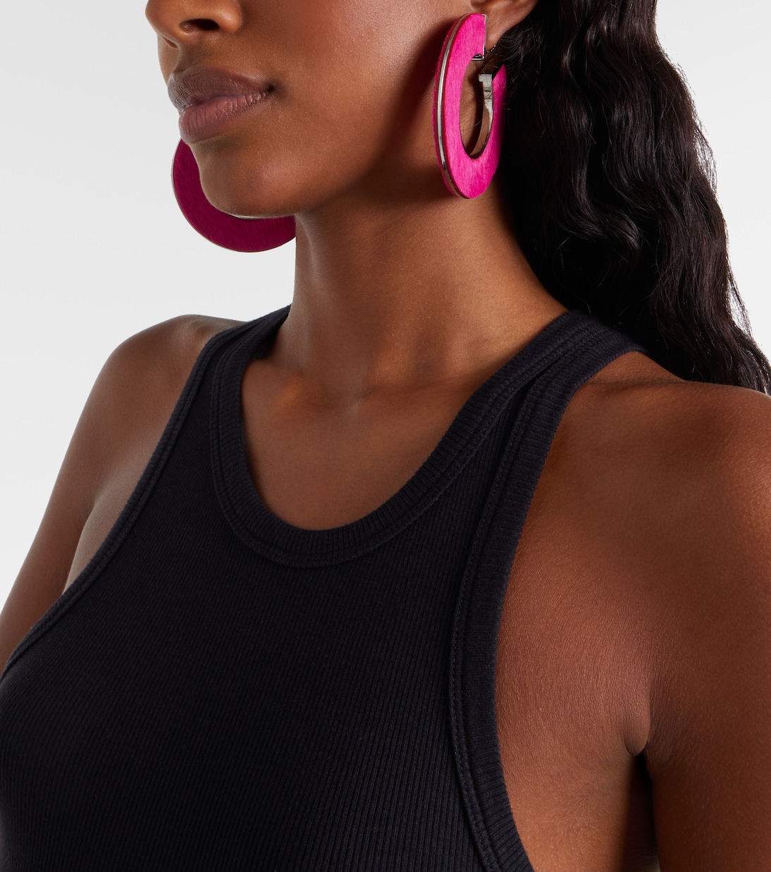 Leather-trimmed earrings | Alaïa