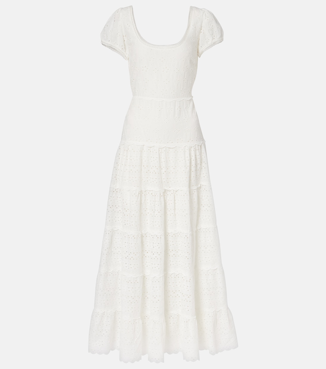 Vestido midi Remi de algodón con bordado inglés | Rixo