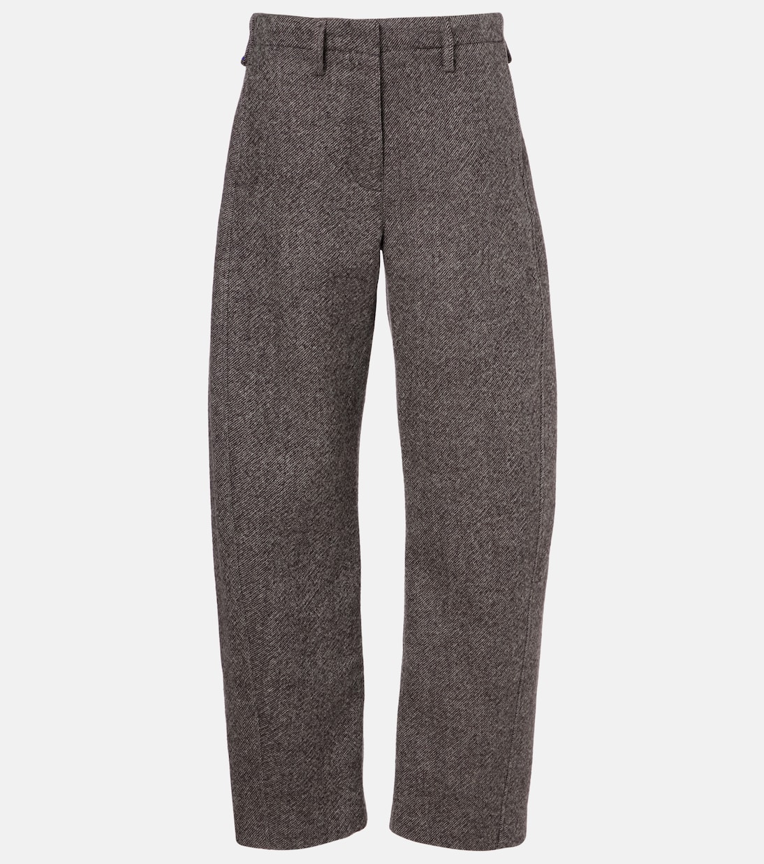 Low-rise herringbone wool-blend barrel-leg pants | Magda Butrym