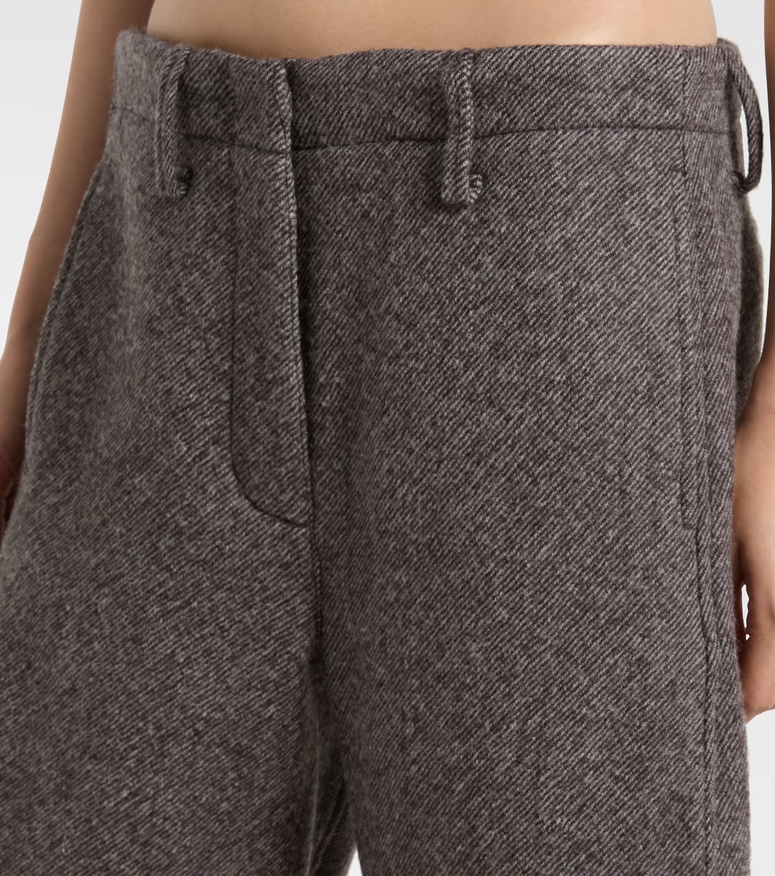 Low-rise herringbone wool-blend barrel-leg pants | Magda Butrym