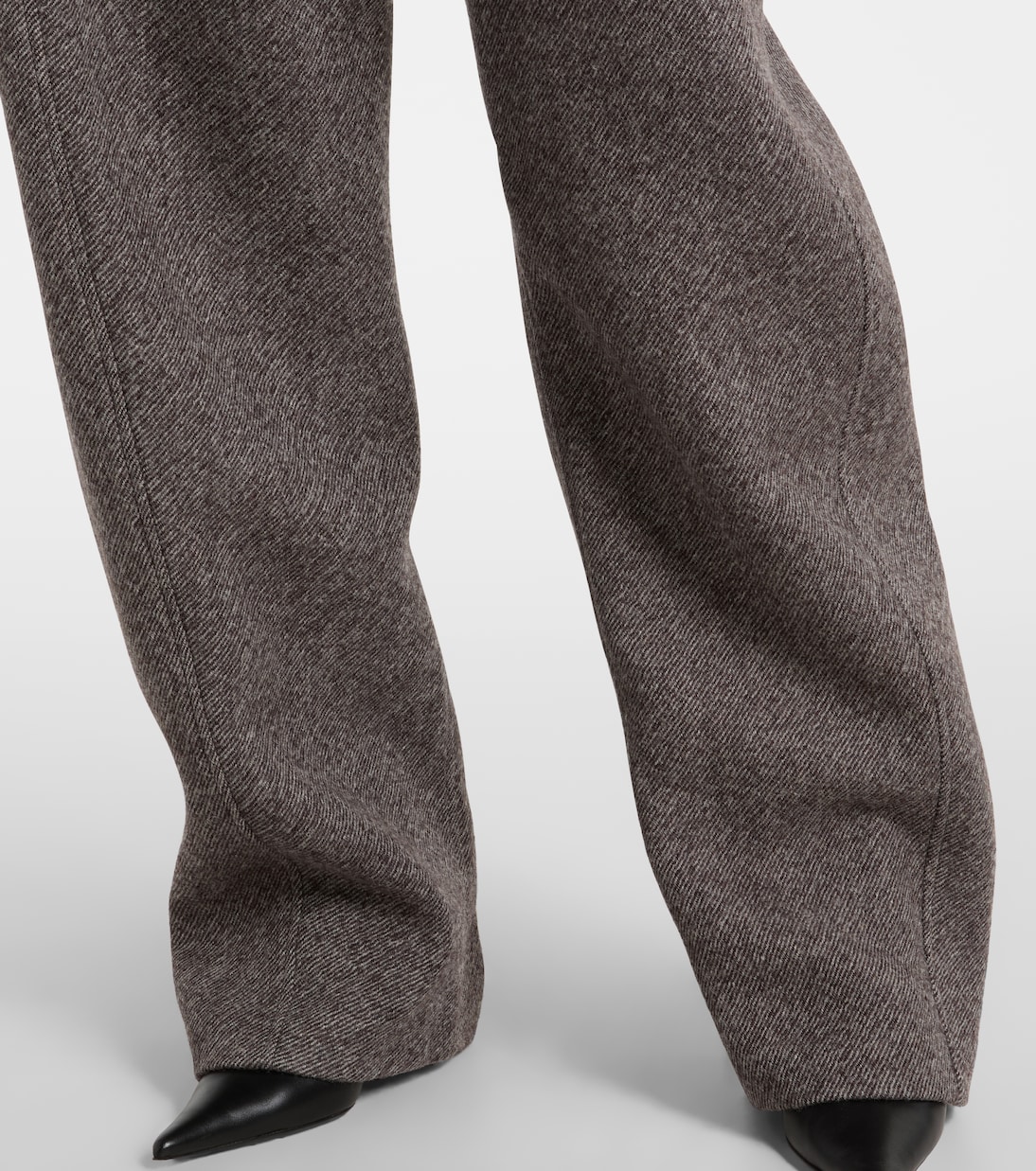 Low-rise herringbone wool-blend barrel-leg pants | Magda Butrym