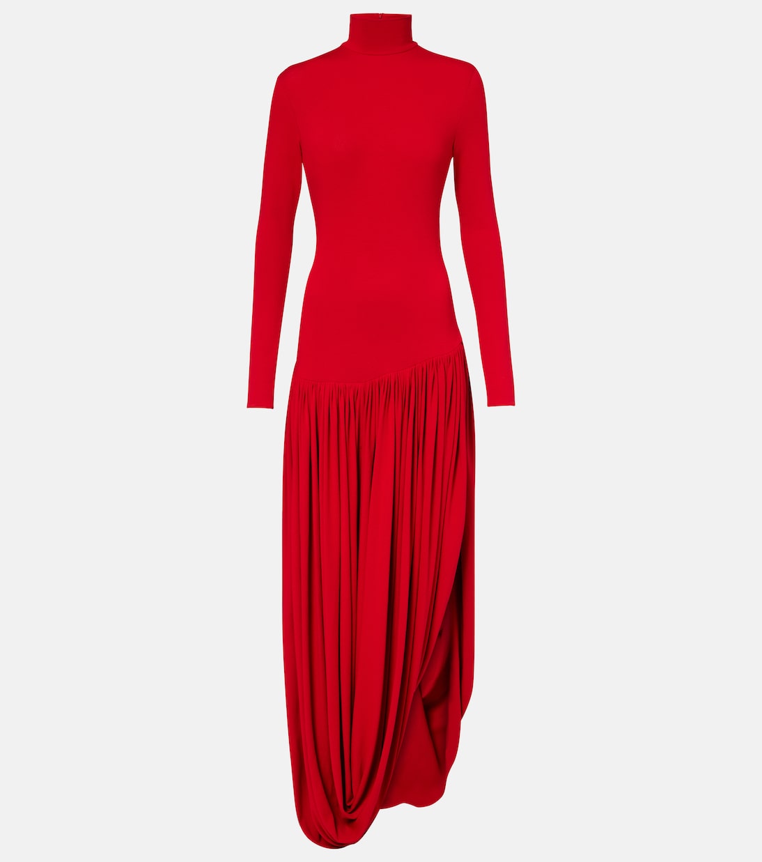 Asymmetric pleated turtleneck maxi dress | Magda Butrym