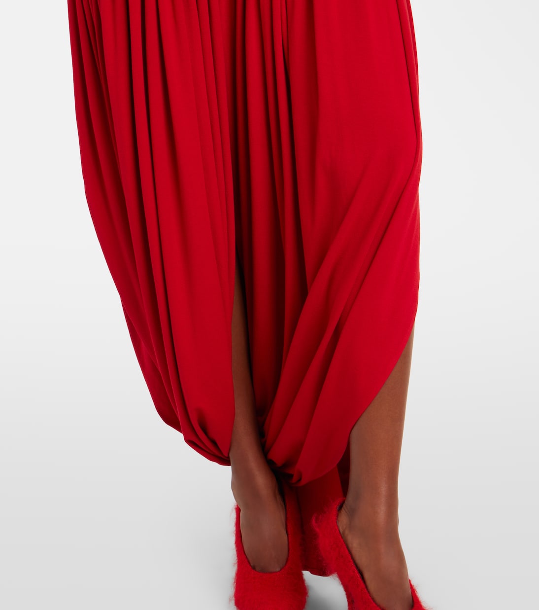 Asymmetric pleated turtleneck maxi dress | Magda Butrym