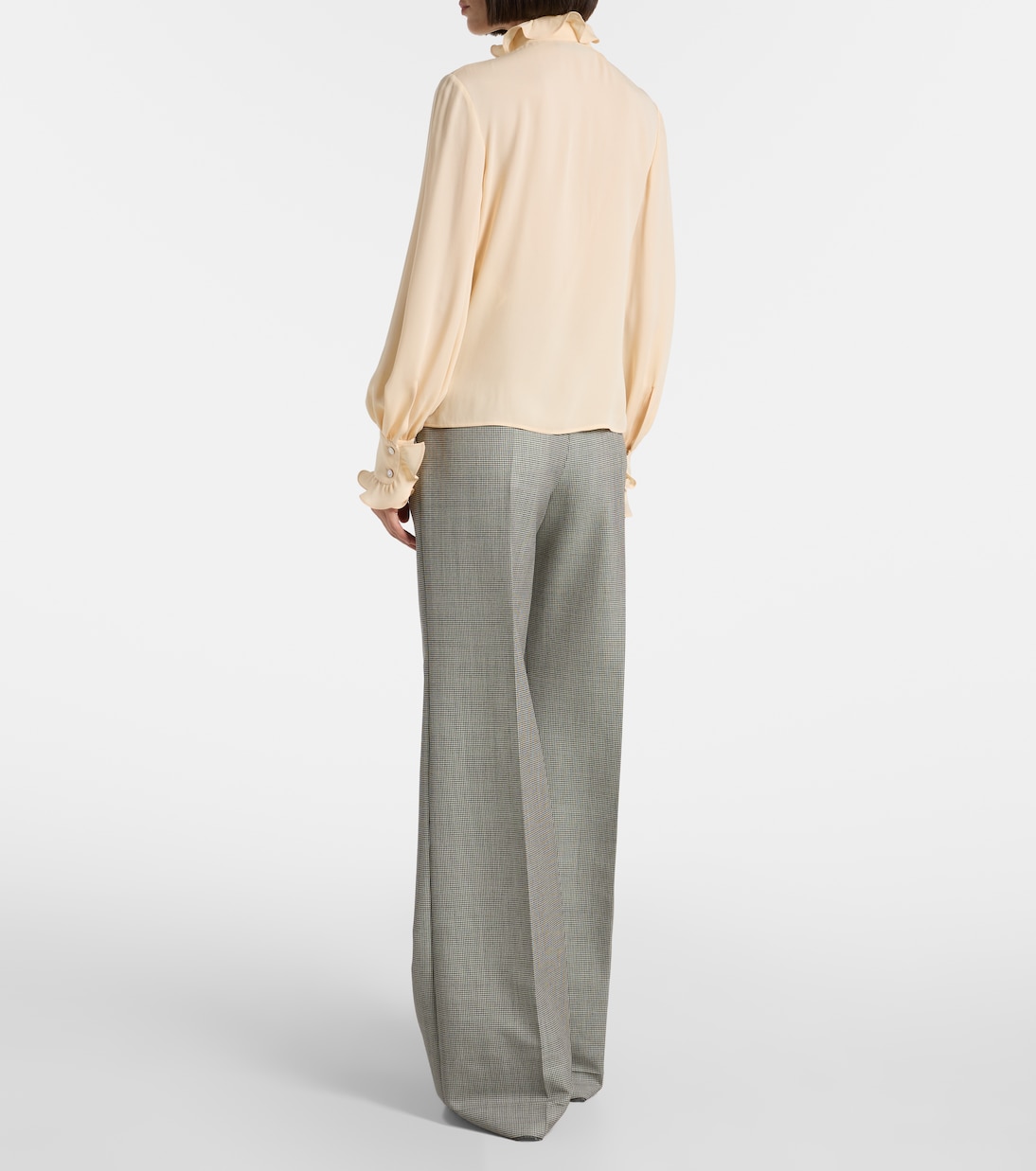 Blusa de georgette de seda con volantes | Valentino