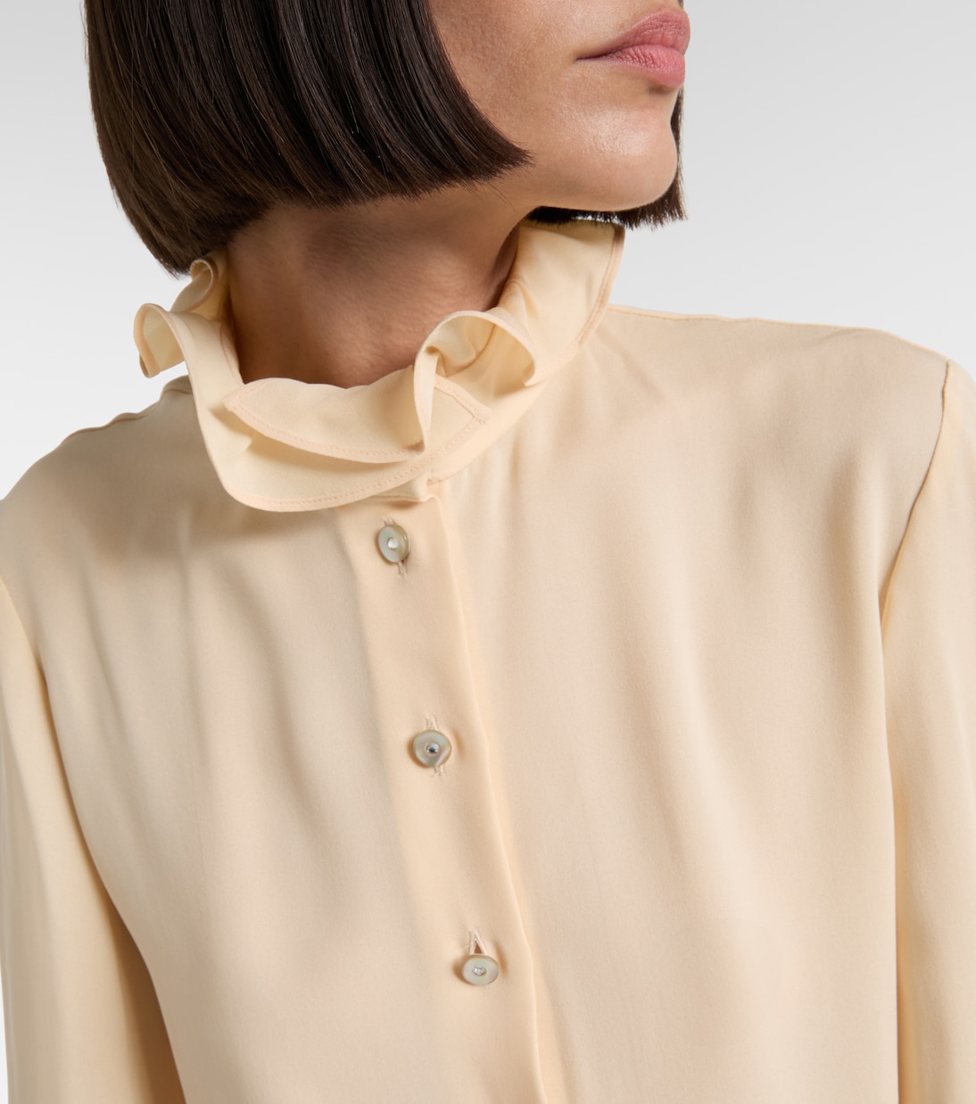 Blusa de georgette de seda con volantes | Valentino
