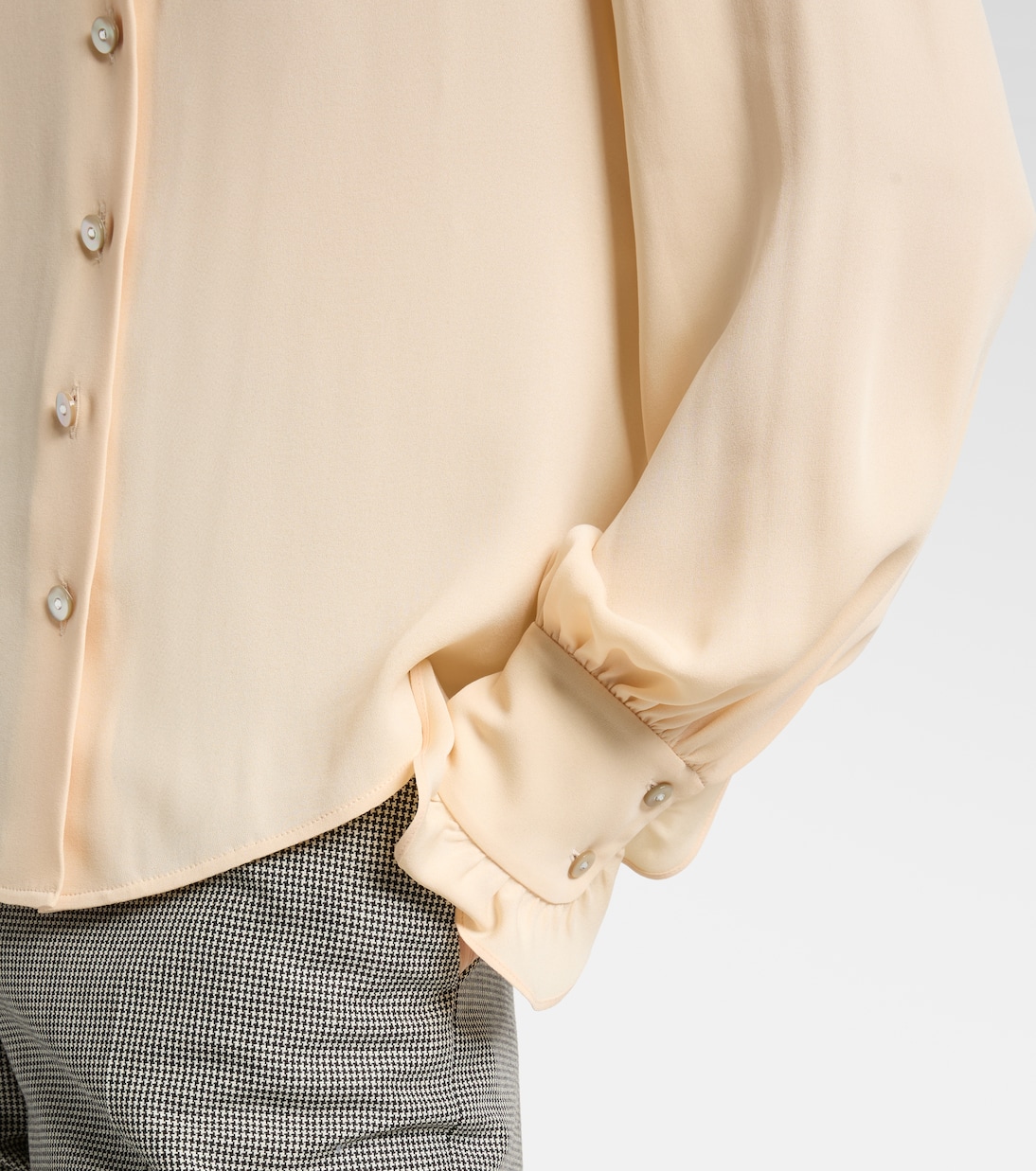 Blusa de georgette de seda con volantes | Valentino