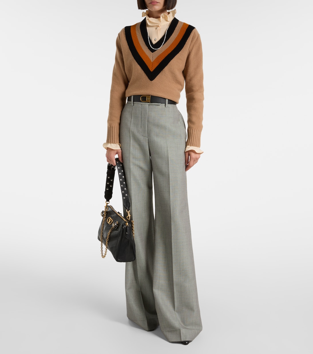 Blusa de georgette de seda con volantes | Valentino