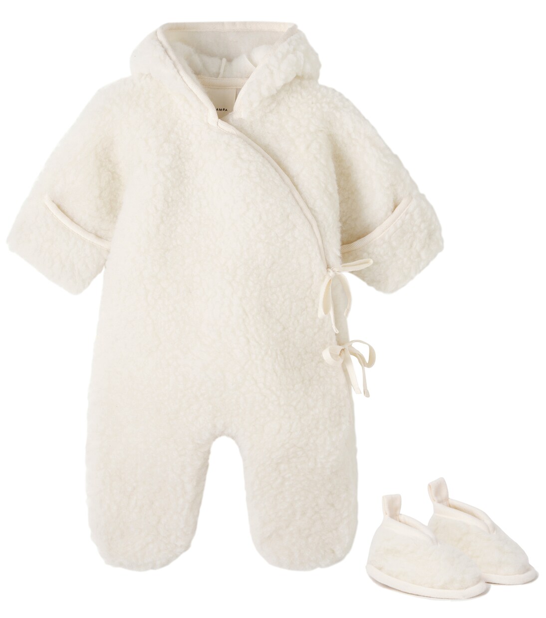 Baby wool teddy booties and onesie | Binibamba