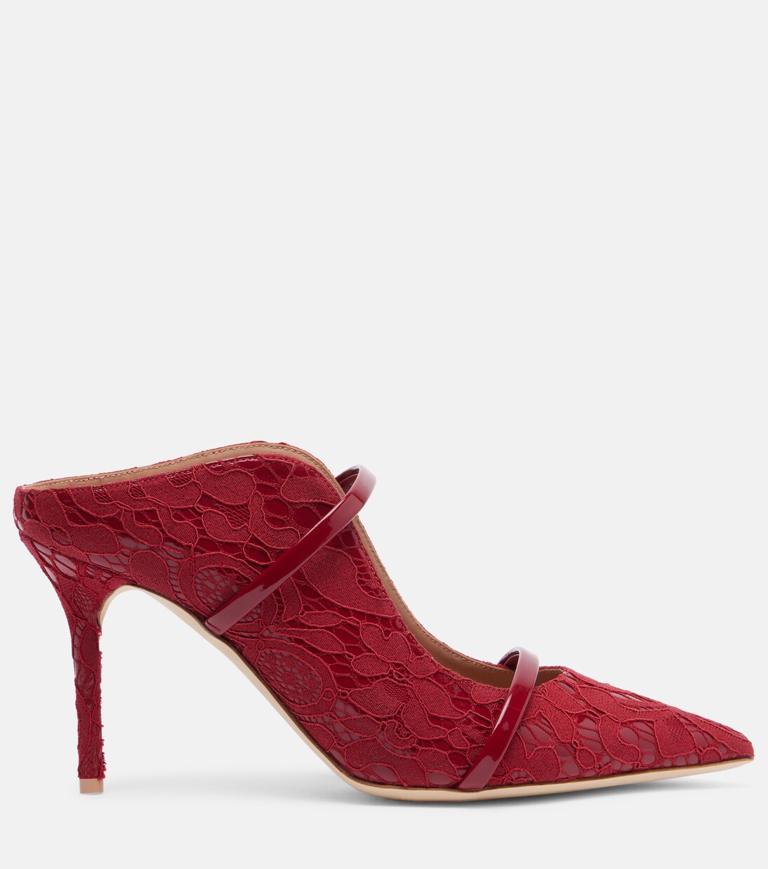 Mules Maureen 85 en dentelle et cuir | Malone Souliers