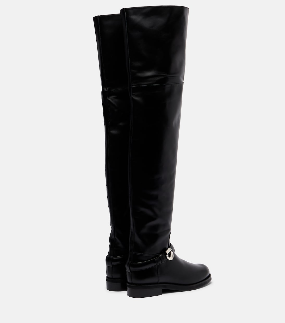 Logo leather over-the-knee boots | Coperni