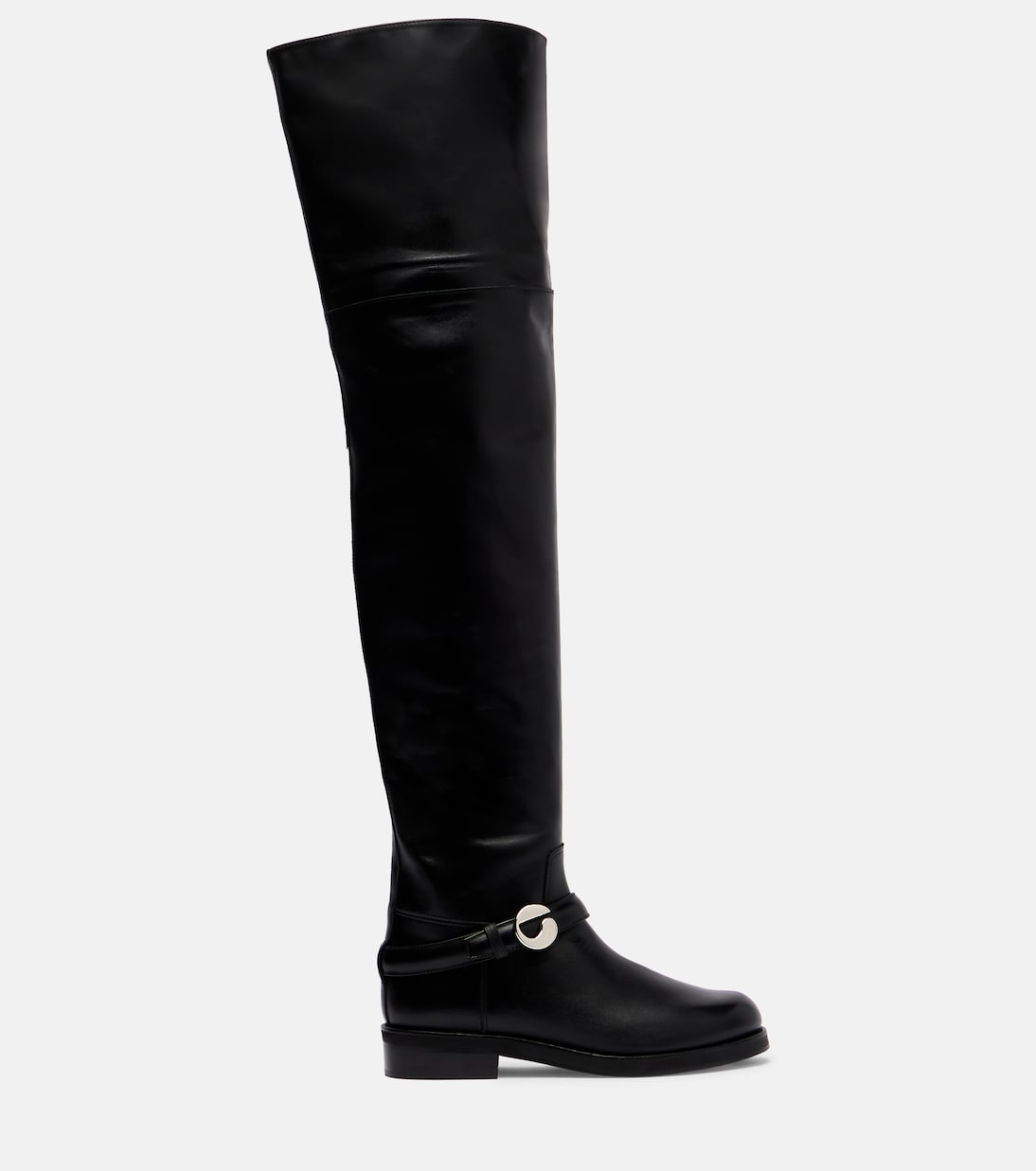 Logo leather over-the-knee boots | Coperni