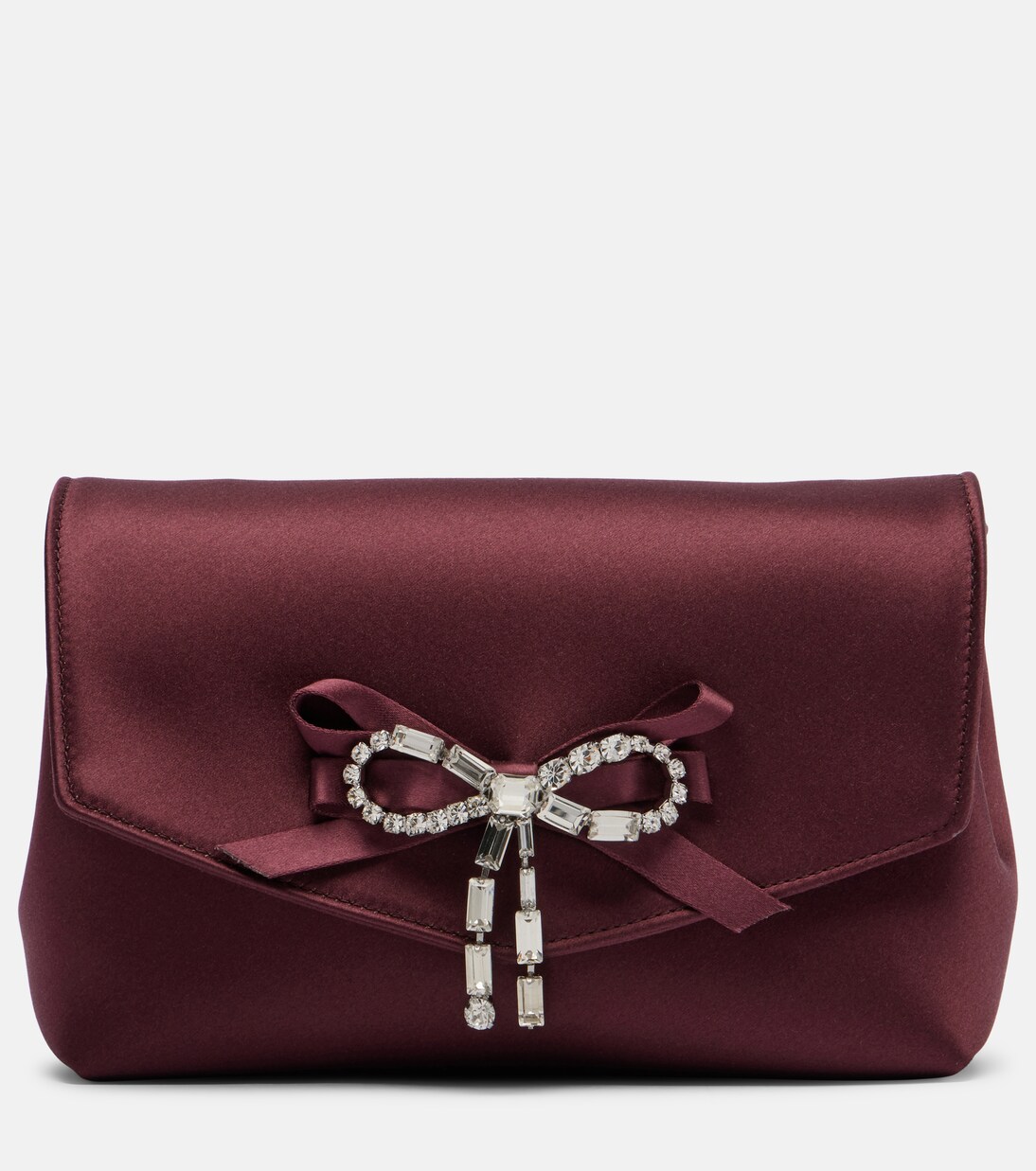Clutch Soft Bow Mini de satén con cristales | Jimmy Choo