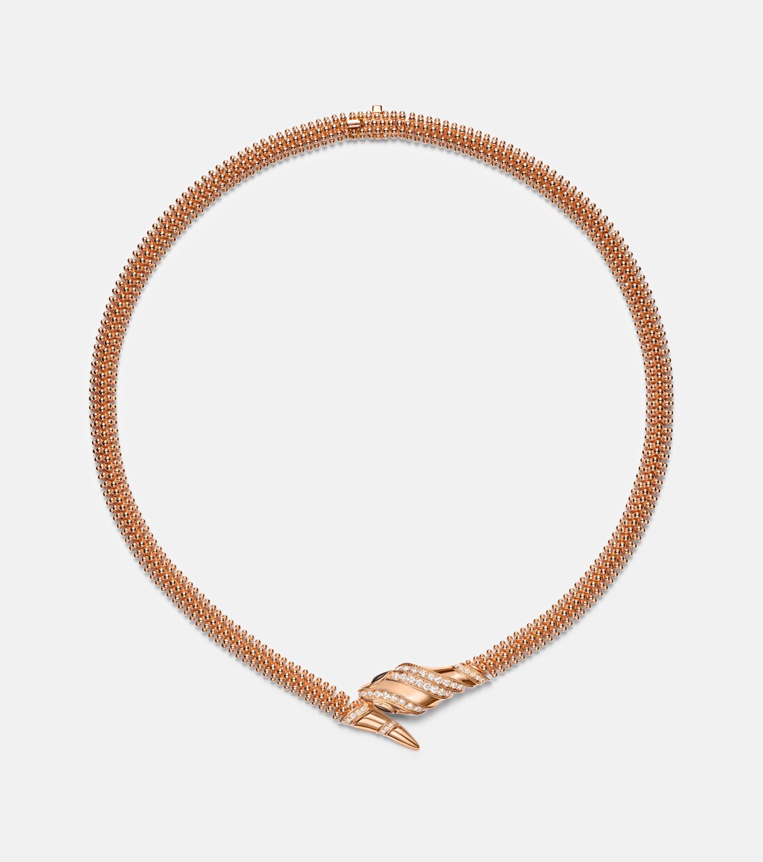 Serpenti 18kt rose gold necklace with diamonds and onyx  | Bvlgari