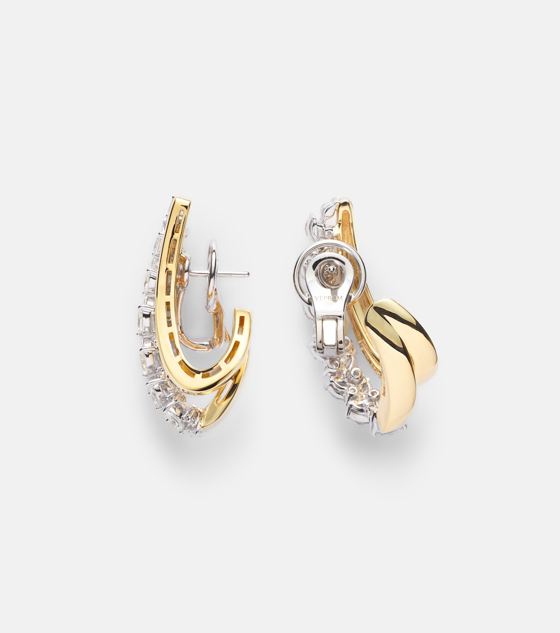 Ohrringe Golden Strada aus 18kt Gelbgold (750/1000) mit Diamanten | Yeprem