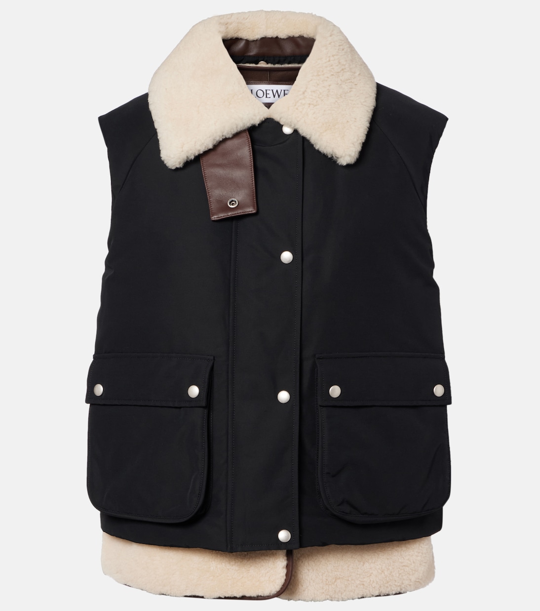 Shearling-trimmed cotton-blend vest | Loewe