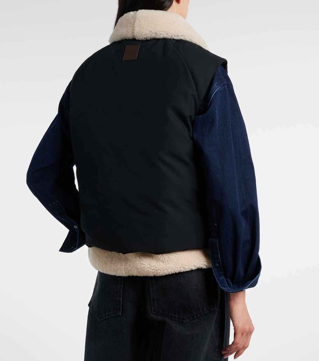 Shearling-trimmed cotton-blend vest | Loewe