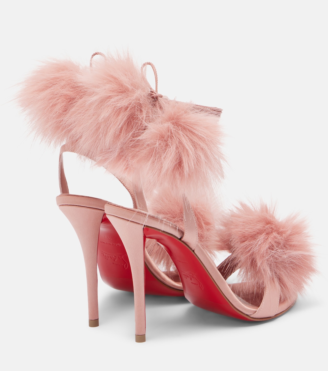 Sandales Patapompom 100 en crêpe de satin | Christian Louboutin