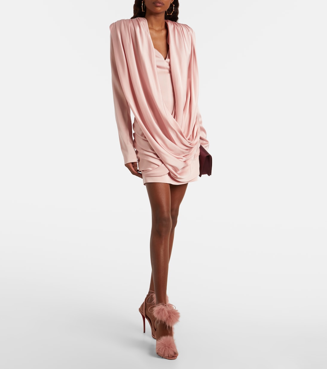 Sandales Patapompom 100 en crêpe de satin | Christian Louboutin