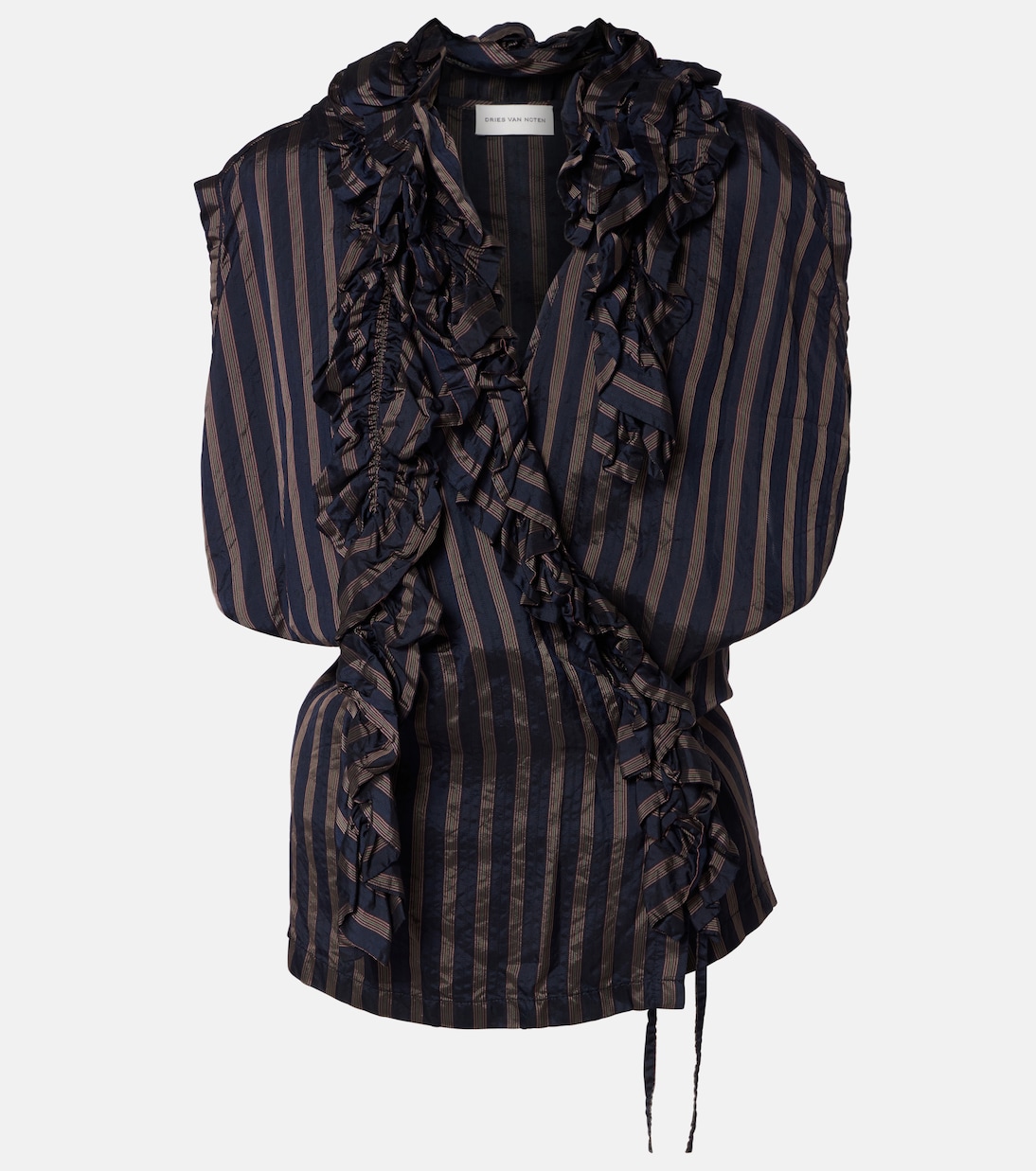 Ruffled striped top | Dries Van Noten