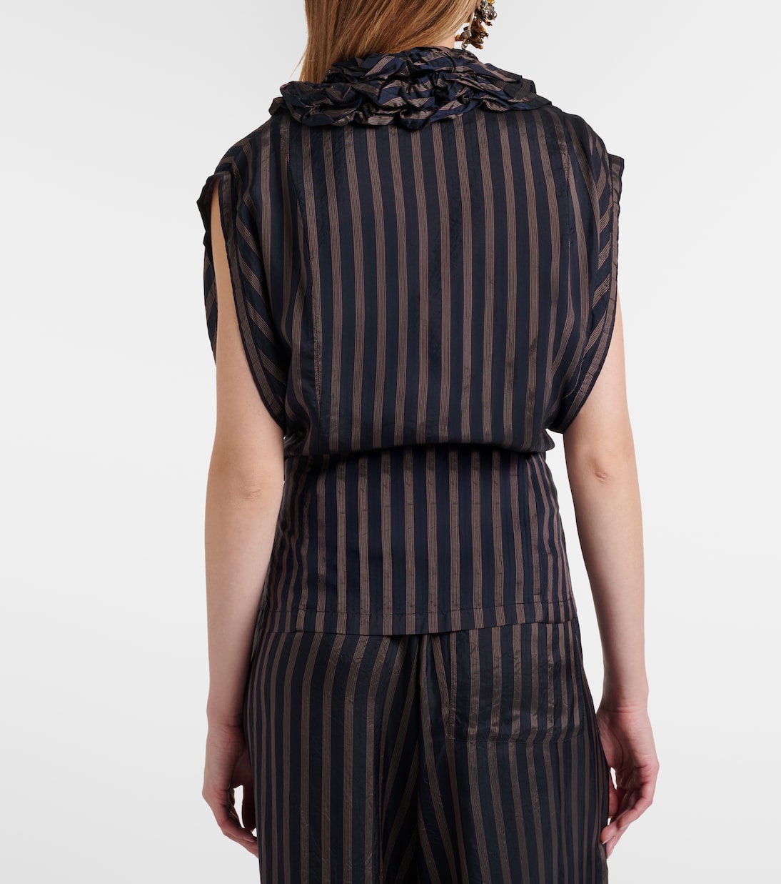 Ruffled striped top | Dries Van Noten