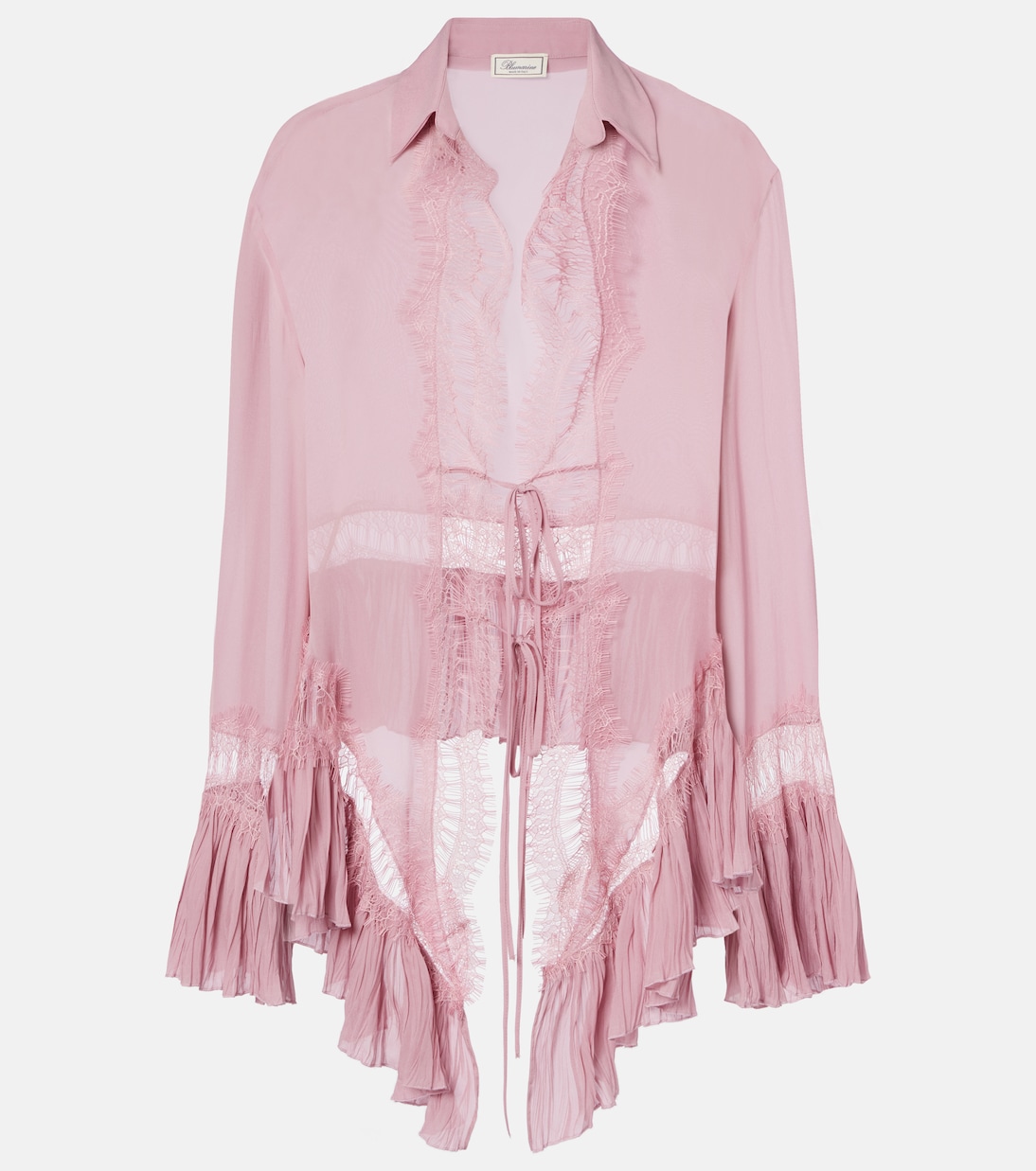 Lace-trimmed sheer georgette blouse | Blumarine