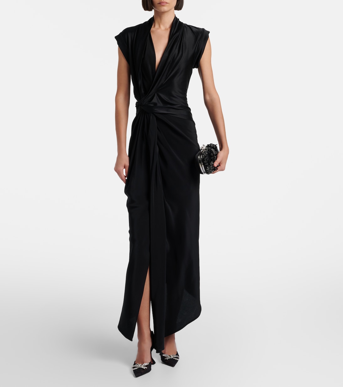 Slingback-Pumps Rosie aus Spitze mit Kristallen | Amina Muaddi