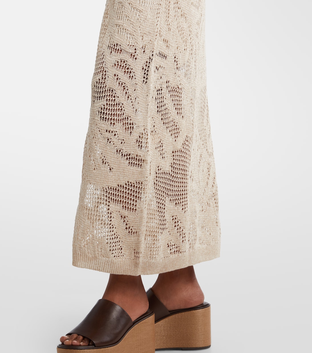 Midikleid Dazzling Water Lillies aus Strick | Brunello Cucinelli