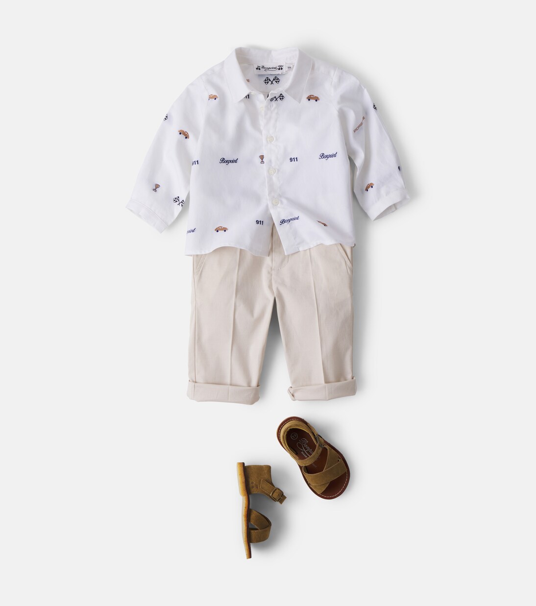 x Porsche Baby Malo cotton jacquard shirt | Bonpoint