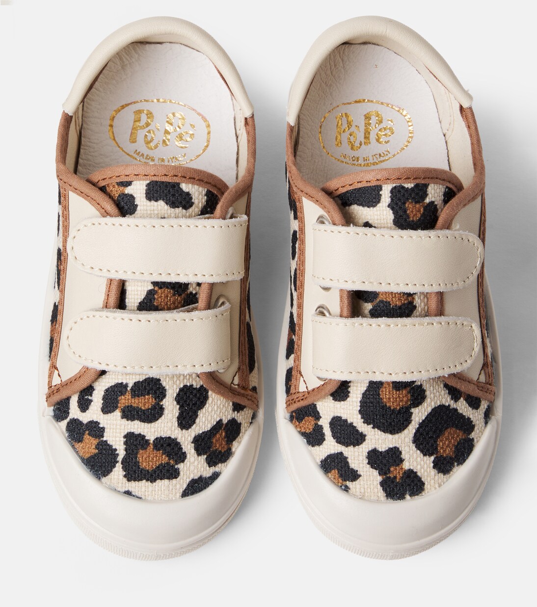 Leather-trimmed leopard-print sneakers | PèPè