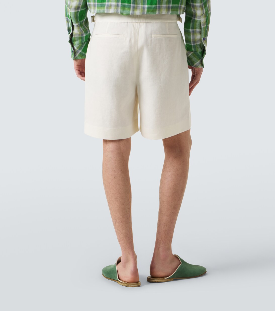 Linen shorts with moonstone | God's True Cashmere