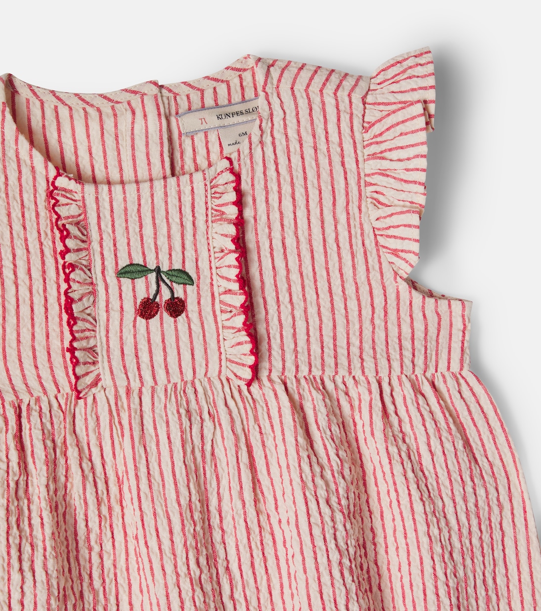 Baby Ellie ruffled striped cotton playsuit | Konges Sløjd