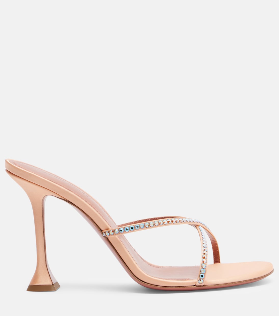 Sally crystal-embellished satin mules | Amina Muaddi