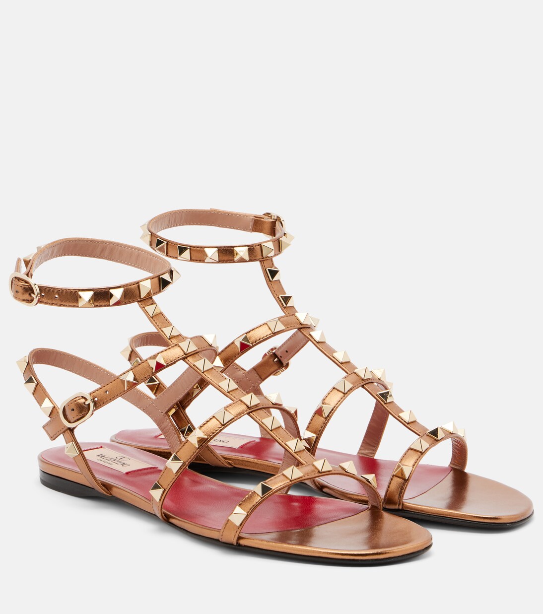 Rockstud metallic leather sandals | Valentino Garavani