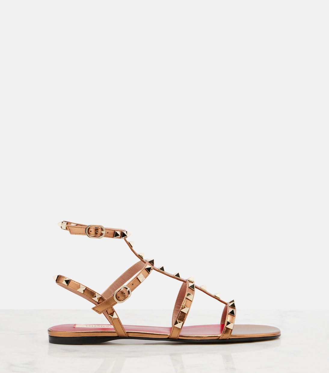 Rockstud metallic leather sandals | Valentino Garavani