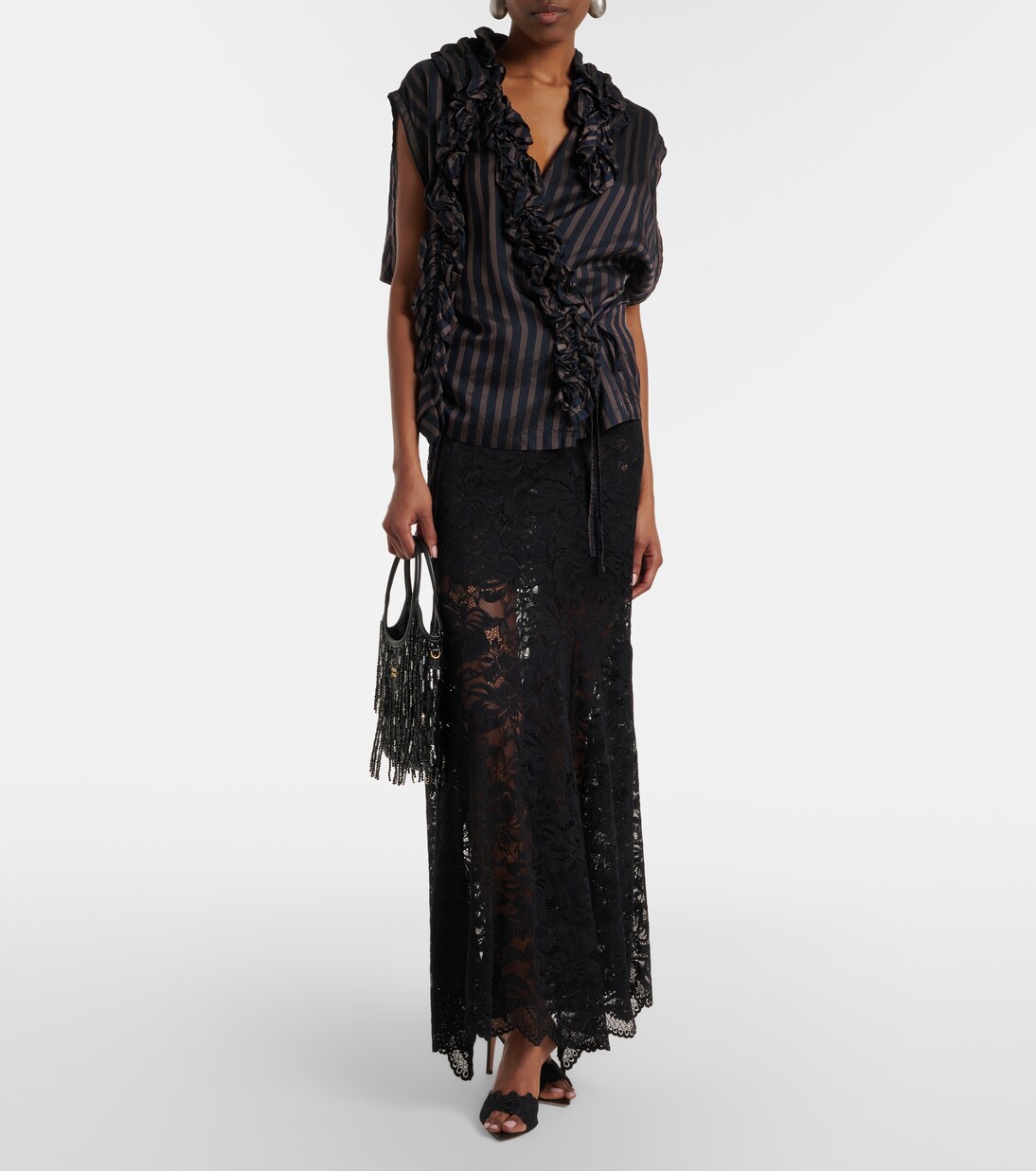 Yvonne蕾丝穆勒鞋 | Gianvito Rossi