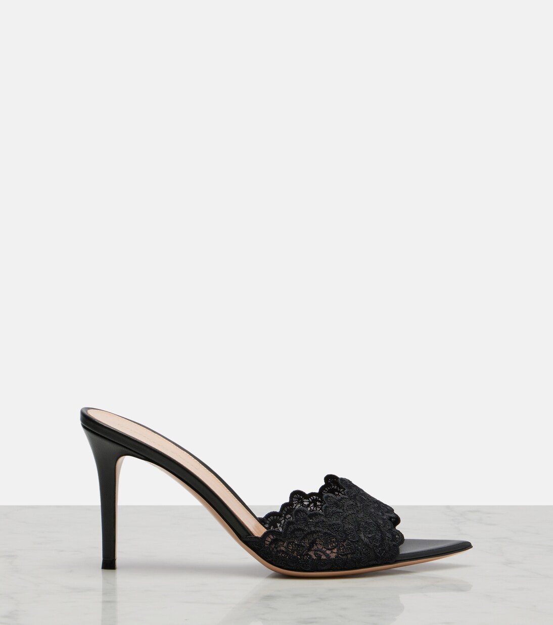 Yvonne蕾丝穆勒鞋 | Gianvito Rossi