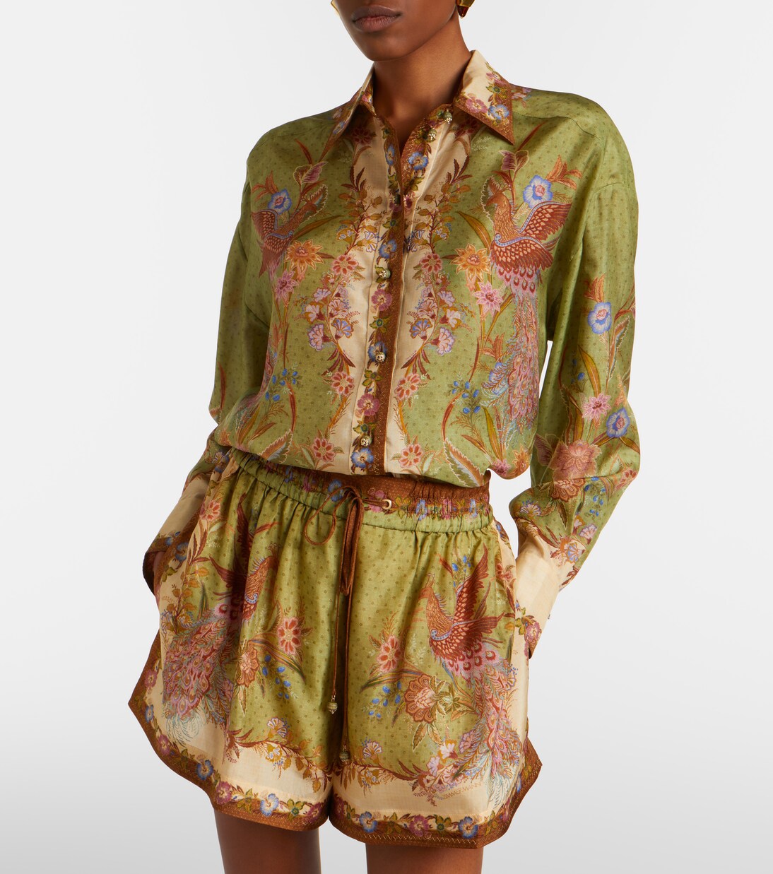 Indra printed silk shirt | Zimmermann