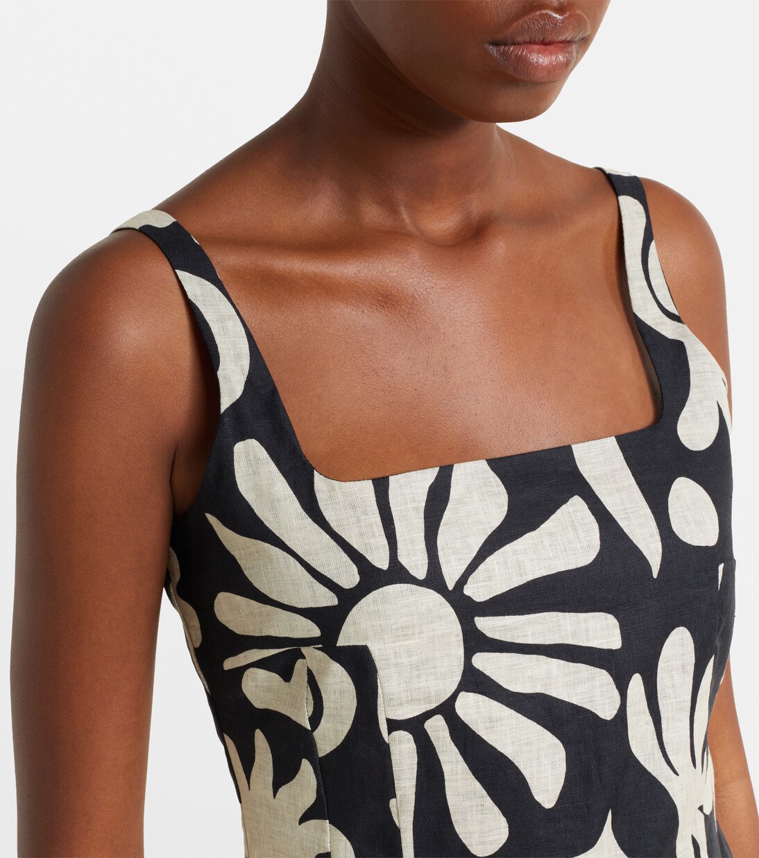 Rami printed linen top  | Cala de la Cruz